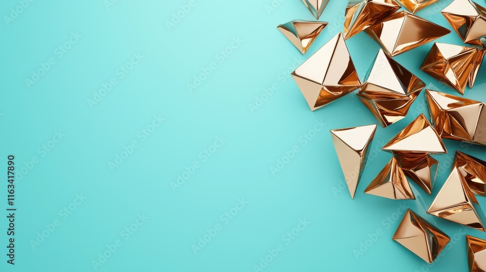 Poster captivating 3d abstract sculpture with multifaceted prism like crystalline structure vibrant geometr
