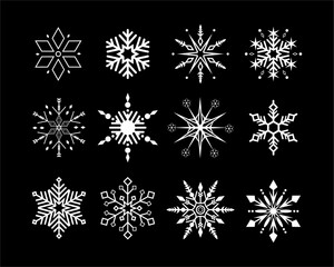 set of snowflakes