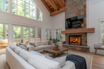 Stunning Modern Rustic Living Room Design