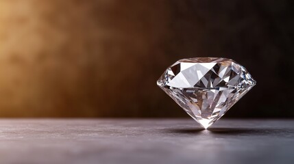 Close up detailed shot of a diamond with perfect clarity and brilliant sparkling facets  This luxurious rare and valuable gemstone showcases its stunning refractive properties and mesmerizing shine