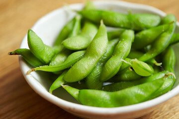 Boiled peas on a plate