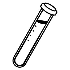 Precise Laboratory Test Tube Line Art Graphic