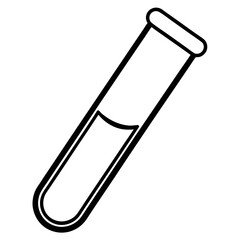 Precise Laboratory Test Tube Line Art Graphic