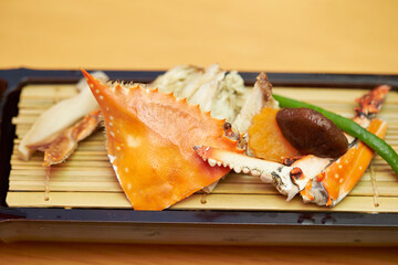 Boiled crab on a plate