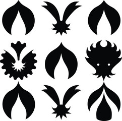 Naklejka premium set consistent crimson red black color silhouette vector 