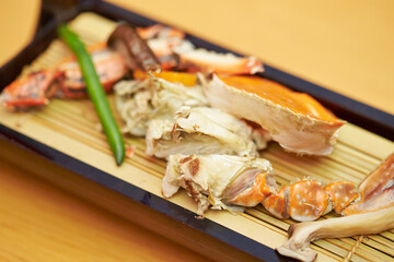 Boiled crab on a plate