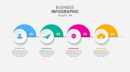 Presentation infographic gram, graph, presentation and round chart. Business concept with 4 options