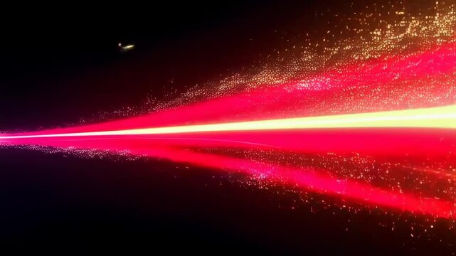 Abstract lines of light in motion. Bright orange and red glowing streaks on dark background. Concept of energy flow. For intro and outro, backgrounds, overlays. Animation with motion effect.