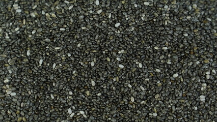 High quality chia seeds on a white background, perfect for healthy eating and wellness concepts