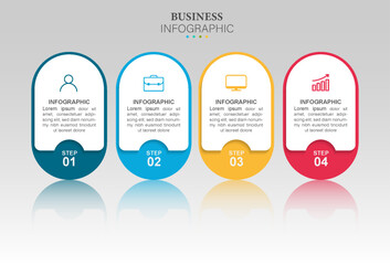 Vector infographic template with icons and 4 options or steps. Infographics for business concept