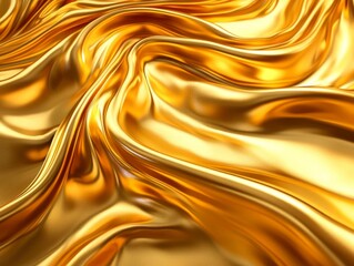 Fototapeta premium Luxurious Gold Texture Background: Shiny, Smooth, Metallic, Elegant, Abstract, Soft, Cloth, Fabric, Waves, Ripples