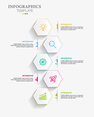 hexagonal infographic design template icons and elements