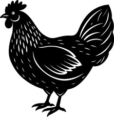 Chicken Silhouettes on a Clean White Background