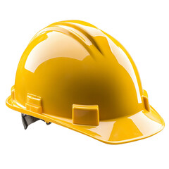 Yellow hard hat with a black visor.