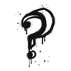 Spray painted graffiti question marks in black over white. question drip symbol. isolated on white background. vector illustration