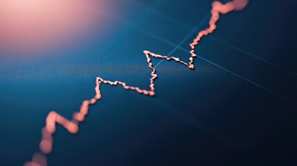 Crash market idea. A close-up of an upward trending graph representing financial growth and success.