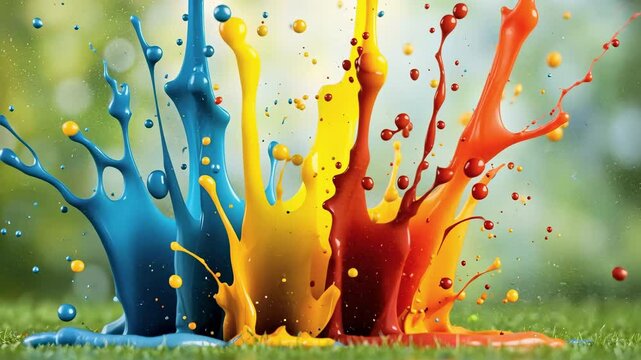 A vibrant and colorful paint splash design featuring a mesmerizing blend of dripping hues in high definition 8k resolution, perfect for adding a pop of creativity to your desktop background.