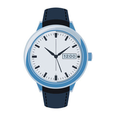 Modern Minimalist Wristwatch Vector, Men Hand Watch Vector Illustration isolated on white background