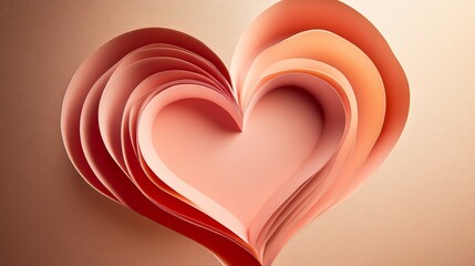 Valentine's Day Paper Cutout Design with Heart Shape