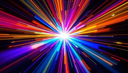 Vibrant Light Burst: Abstract Colorful Explosion Background