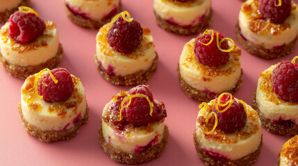  elegant lemon raspberry cheesecake bites