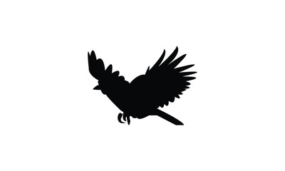 Flying Tit  Bird Silhouette Design  And Vector Illustration. 