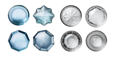 Transparent Decorative Objects on Black Background