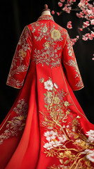 Naklejka premium Chinese style dresses displayed on upright hangers