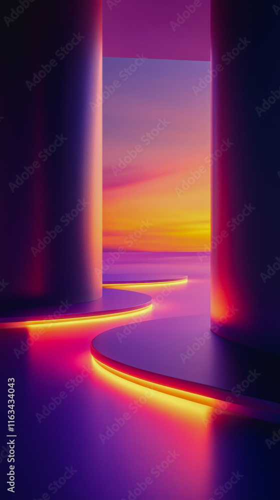 Poster captivating sunset painting with warm light streaming through window creating a cozy and inviting at