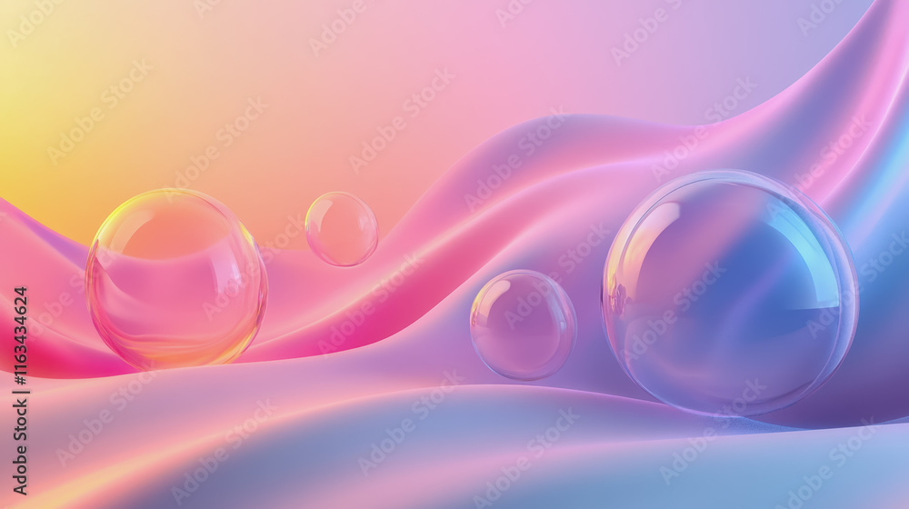 Aufkleber vibrant colorful background filled with playful bubbles creating a joyful and whimsical atmosphere i