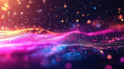 Fototapeta premium Splatter abstract background idea. Colorful abstract waves of light creating a mesmerizing visual effect in digital design.