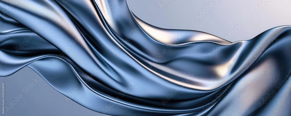 Poster brushed abstract background idea. elegant blue silk fabric flowing smoothly, creating a luxurious ba