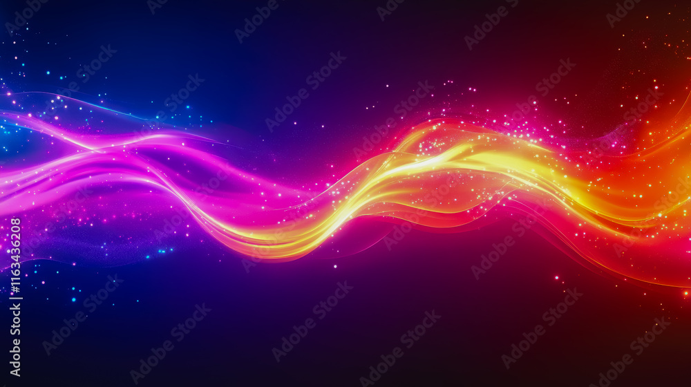 Poster vibrant abstract background featuring colorful stars and dynamic lines creating an energetic and dre