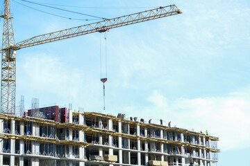  Construction of modern high-rise residential buildings.