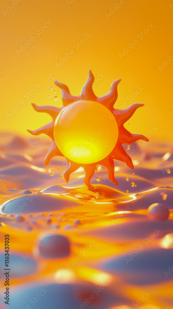 Poster radiant sunlight dancing on water surface creating a glimmering reflection in a calm and tranquil na