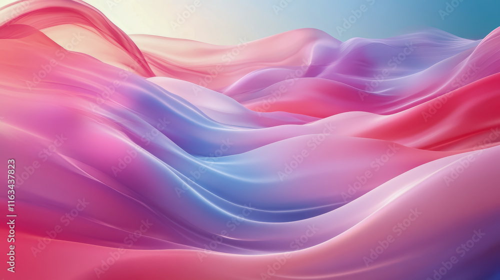 Poster flowing abstract fabric background with soft textures and gentle movement evoking calmness and artis