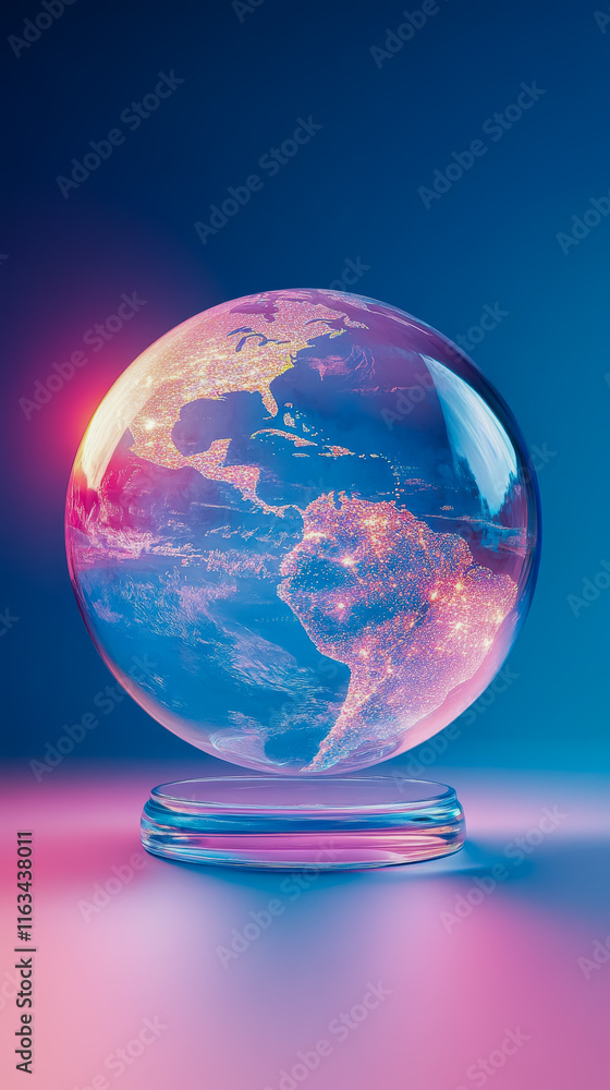 Aufkleber captivating glass globe with intricate map inside symbolizing exploration and adventure in a transpa
