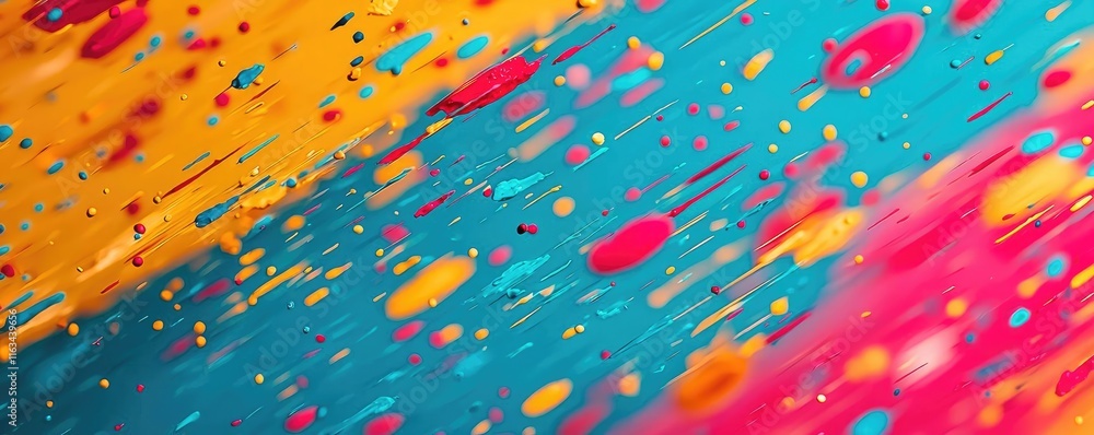 Poster splatter abstract background idea. vibrant abstract colors burst across a textured background, creat