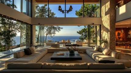 Fototapeta premium Luxury Villa with Panoramic Ocean View
