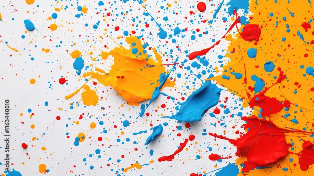 Poster splatter abstract background idea. colorful paint splashes create an artistic and vibrant background