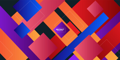 Abstract colorful overlapping background template with square paper cut pattern. Popular background with shadow design. Vector Eps10