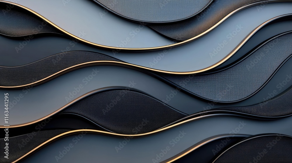 Poster brushed abstract background idea. an abstract wave pattern featuring layers of blue and black with g