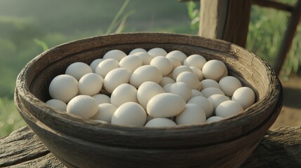 Rustic Bowl of Tangyuan Asian Dessert Food Photography