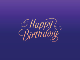 Beautiful luxury Happy Birthday text on blue gradient background vector template