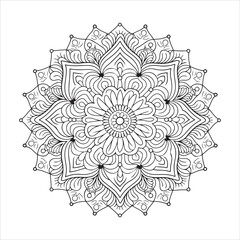 unicorn lined mandala design with white background