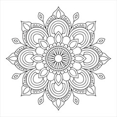 unicorn lined mandala design with white background