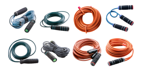 Colorful Cables on Transparent Background