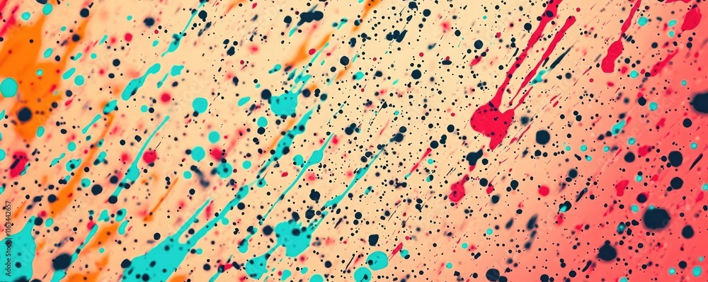 Poster splatter abstract background idea. vibrant splatter paint creating a dynamic and colorful abstract b
