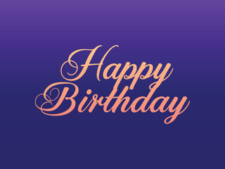 Beautiful luxury Happy Birthday text on blue gradient background vector template