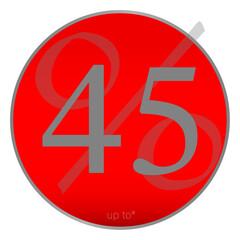 Obraz premium Sale tag or sign 45% off, shopping sticker or label, badge, png and vector mockup